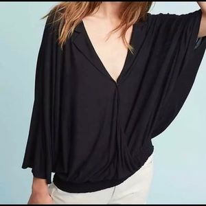 Anthropologie batwing black top